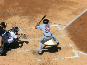 Michael Bourn - Outfielder der Cleveland Indians als Schlagmann