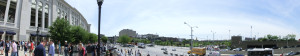 Yankees-Stadium: Panoramaaufnahme vor dem Baseball Stadion der New York Yankees in der Bronx