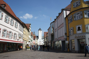 Die Burgstraße, die zentrale Einkaufsstraße in Bad Mergentheim